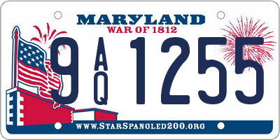 MD license plate 9AQ1255