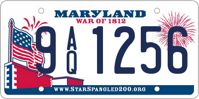 MD license plate 9AQ1256
