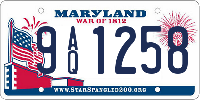 MD license plate 9AQ1258