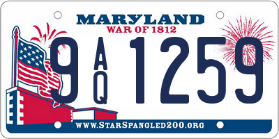 MD license plate 9AQ1259