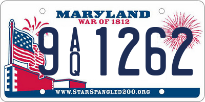 MD license plate 9AQ1262