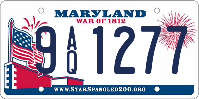 MD license plate 9AQ1277
