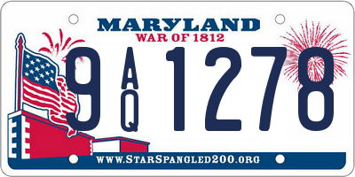 MD license plate 9AQ1278