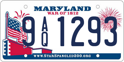 MD license plate 9AQ1293