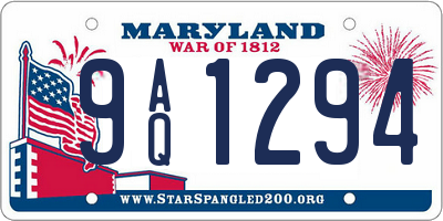 MD license plate 9AQ1294