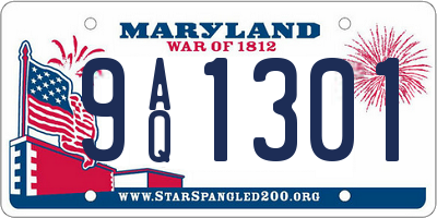 MD license plate 9AQ1301