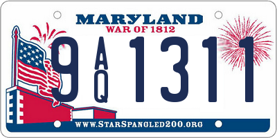 MD license plate 9AQ1311