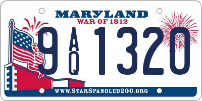 MD license plate 9AQ1320
