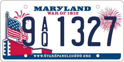 MD license plate 9AQ1327
