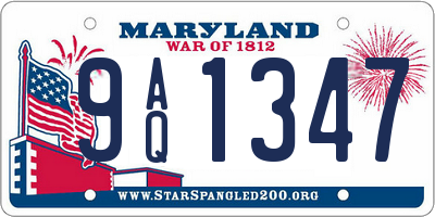 MD license plate 9AQ1347