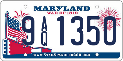 MD license plate 9AQ1350