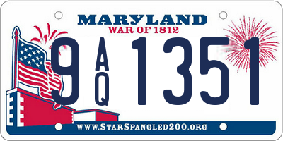 MD license plate 9AQ1351