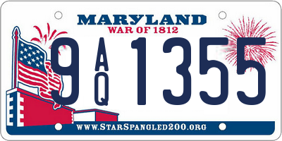 MD license plate 9AQ1355