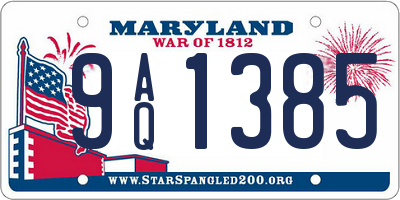 MD license plate 9AQ1385