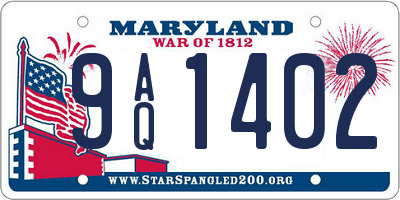 MD license plate 9AQ1402