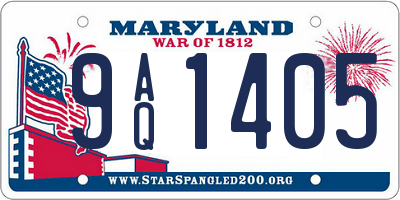 MD license plate 9AQ1405