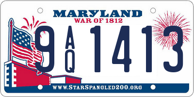 MD license plate 9AQ1413