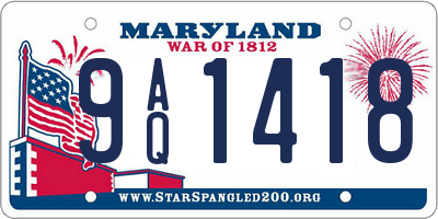 MD license plate 9AQ1418