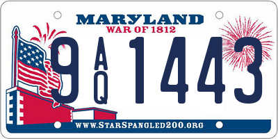MD license plate 9AQ1443