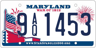 MD license plate 9AQ1453