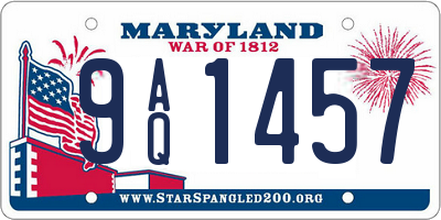 MD license plate 9AQ1457