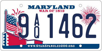 MD license plate 9AQ1462
