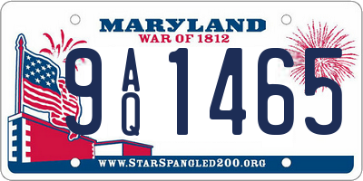 MD license plate 9AQ1465