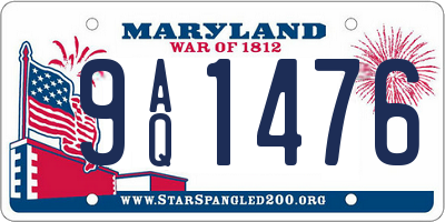 MD license plate 9AQ1476