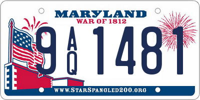 MD license plate 9AQ1481