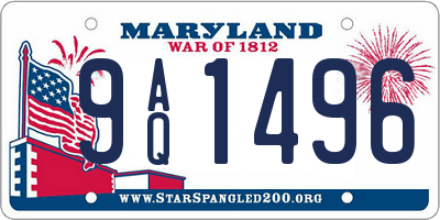 MD license plate 9AQ1496