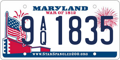 MD license plate 9AQ1835