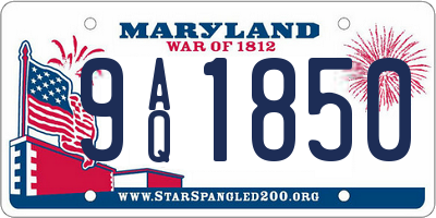 MD license plate 9AQ1850