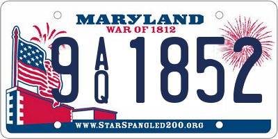 MD license plate 9AQ1852