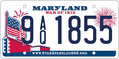 MD license plate 9AQ1855