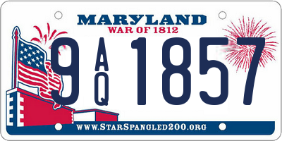 MD license plate 9AQ1857