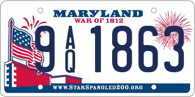 MD license plate 9AQ1863