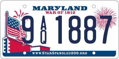 MD license plate 9AQ1887