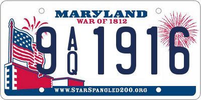 MD license plate 9AQ1916
