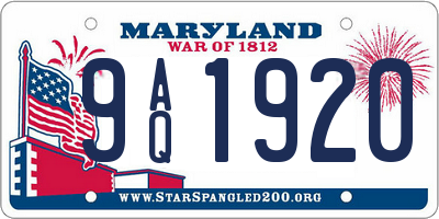 MD license plate 9AQ1920