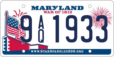 MD license plate 9AQ1933