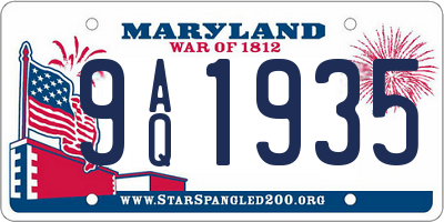 MD license plate 9AQ1935