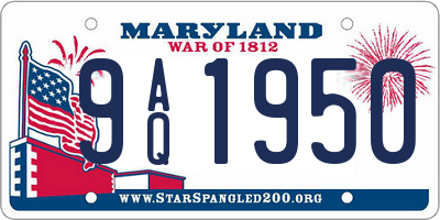 MD license plate 9AQ1950