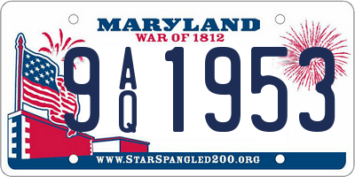 MD license plate 9AQ1953