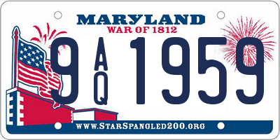MD license plate 9AQ1959