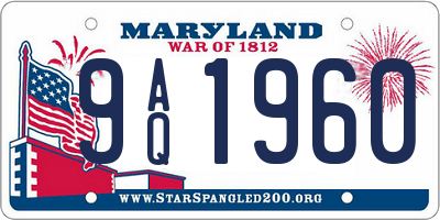 MD license plate 9AQ1960