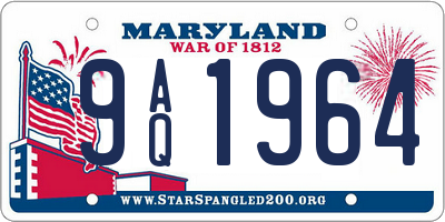 MD license plate 9AQ1964