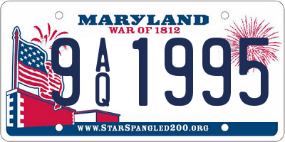 MD license plate 9AQ1995