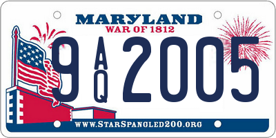 MD license plate 9AQ2005