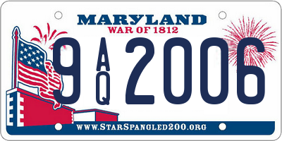 MD license plate 9AQ2006