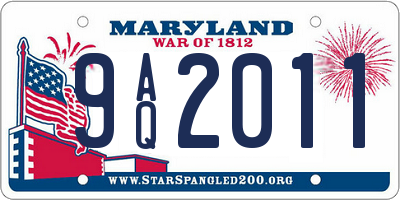MD license plate 9AQ2011